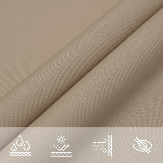 vidaXL Triangle Shade Sail Brown With Hoop & with PU Coating 4x5x6.4m made of Oxford fabric