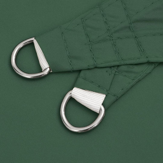 vidaXL Triangle Shade Sail Green With Hoop & with PU Coating 5x6x6m made of Oxford fabric
