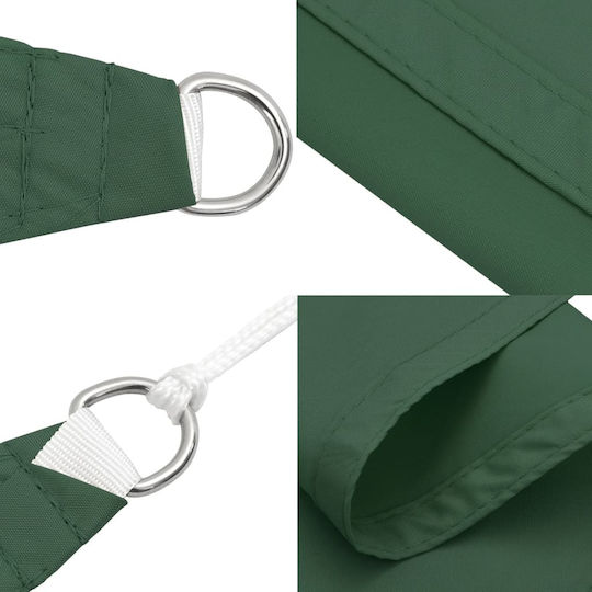vidaXL Triangle Shade Sail Green With Hoop & with PU Coating 5x6x6m made of Oxford fabric