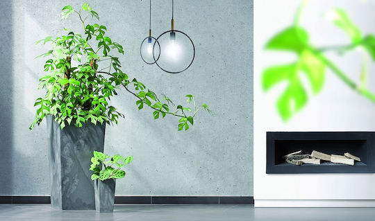 Iliadis Urbi Square Beton Effect Planter Plastic Gray 27x27x50cm.