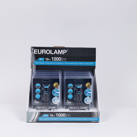 Eurolamp Επαναφορτιζόμενος Φακός LED IP44 με Μέγιστη Φωτεινότητα 1000lm