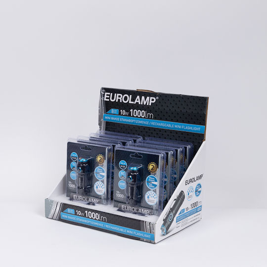 Eurolamp Επαναφορτιζόμενος Φακός LED IP44 με Μέγιστη Φωτεινότητα 1000lm