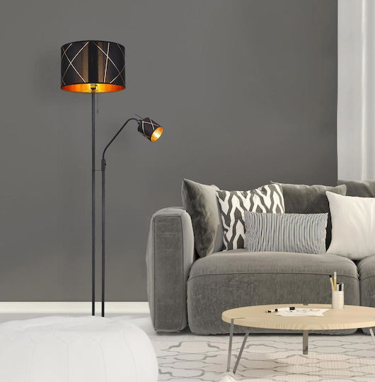Globo Lighting Bemmo Φωτιστικό Δαπέδου Υ175xΜ40εκ. με Ντουί για Λαμπτήρα E27 Μαύρο