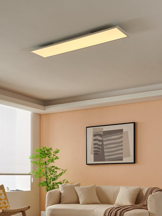 Eglo Salobrena Rectangular Recessed LED Panel 33.5W with Warm to Cool White Light 120x30cm