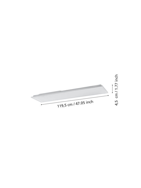 Eglo Herrora Rectangular Outdoor LED Panel 31.5W with Warm White Light 2700K 130x30cm