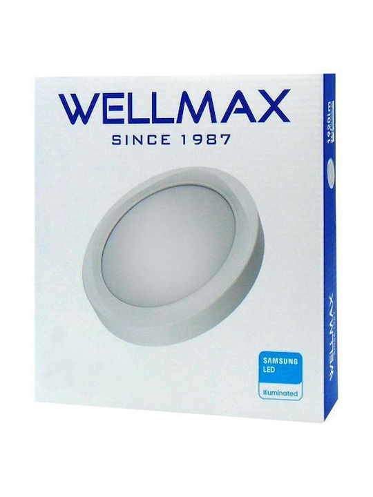 Wellmax Round LED Panel 24W with Cool White Light 6500K 22.5cm