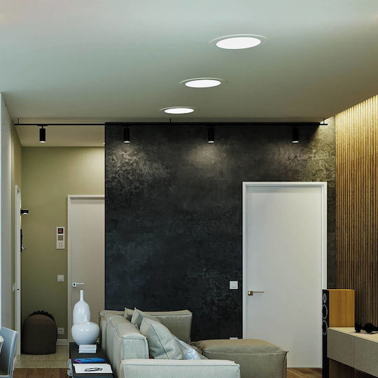 Braytron Στρογγυλό LED Panel 9W με Φυσικό Λευκό Φως 4000K