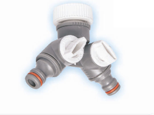 Bradas WL-2222 Διανομέας Ποτίσματος 1" - 3/4" με Διακόπτη και Θηλυκό Σπείρωμα Λευκό