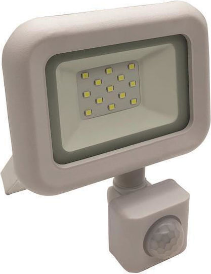 Eurolamp Στεγανός Προβολέας LED 30W Ψυχρό Λευκό 6500K με Αισθητήρα Κίνησης IP44