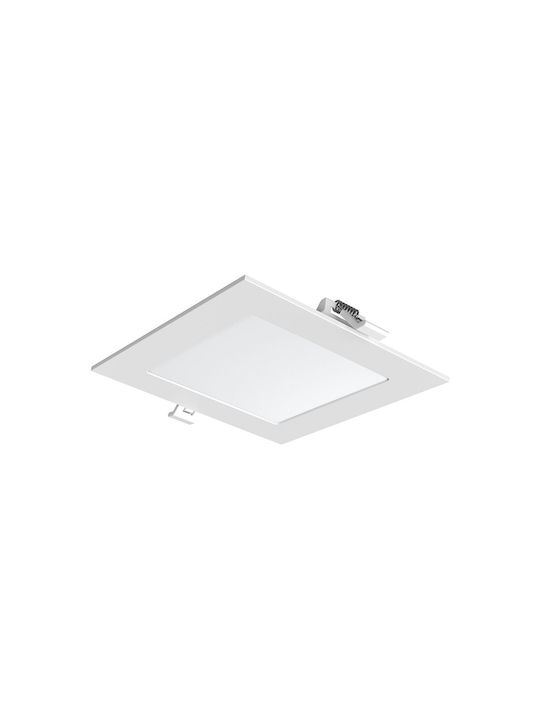 Braytron Τετράγωνο Χωνευτό Σποτ με Ενσωματωμένο LED και Φυσικό Λευκό Φως Λευκό 11x11εκ. 1τμχ