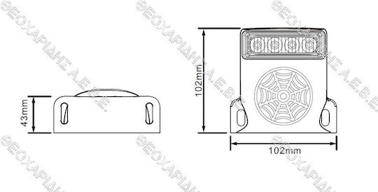 Agroequip Φάρος Αυτοκινήτου LED 10.2cm με Λευκό Φωτισμό