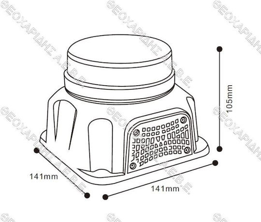 Agroequip Φάρος Αυτοκινήτου LED 10.5cm με Πορτοκαλί Φωτισμό