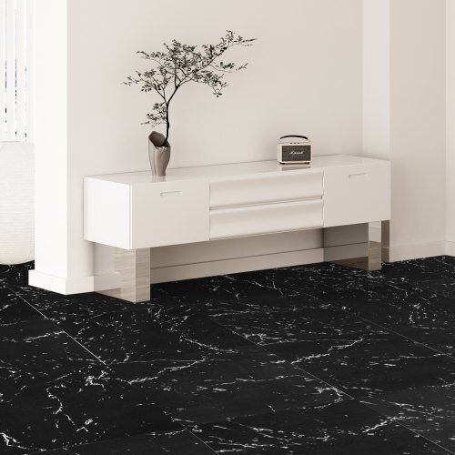 Vevor Set Plastic Floor with 50 Tiles 1.5mm L30.48cmxW30.48cm Black