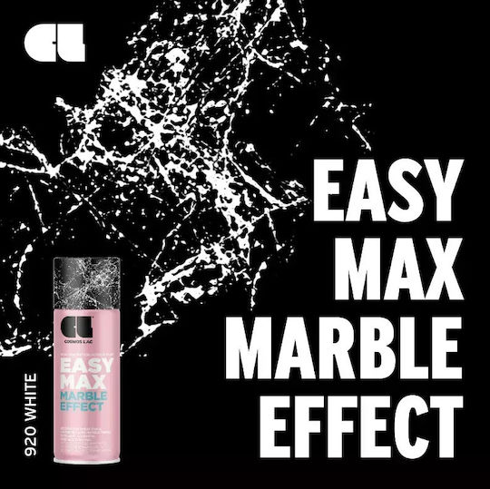 Cosmos Lac Σπρέι Αστάρι Marble Effect Ακρυλικό Υψηλής Θερμοκρασίας με Μεταλλικό Εφέ Λευκό ΛΕΥΚΟ 400ml