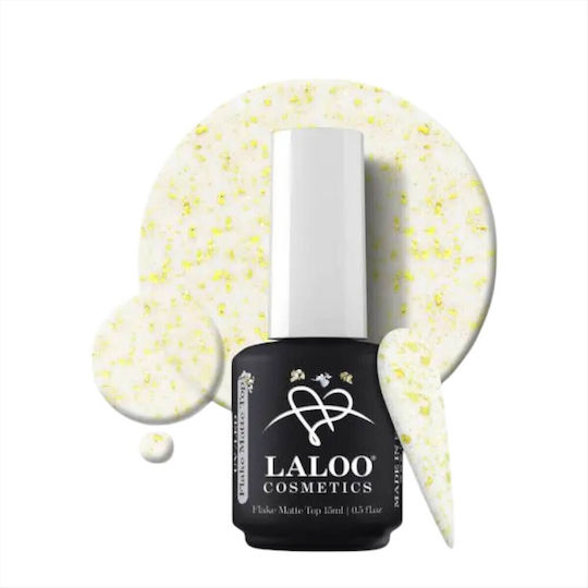 Laloo Cosmetics Flake Matte Gold Top Coat για Απλά Βερνίκια Matte 15ml