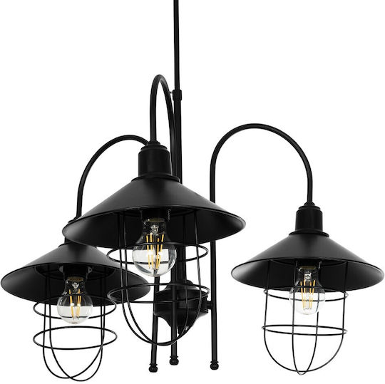 GloboStar Blazeo Pendant Light Black Bell with Socket E27 40x40x40cm