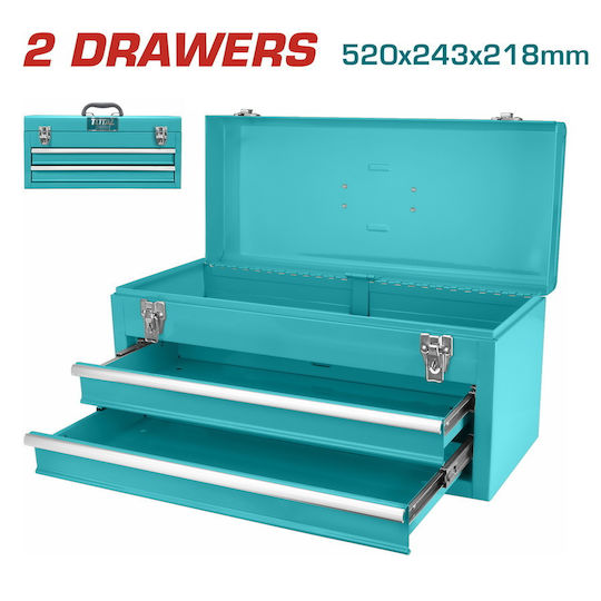 Total Metallic Tool Carrier with 2 Drawers W52xD21.8xH24.3cm
