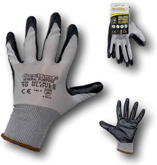 Cresman Gloves for Work Gray Nitrile/Polyester 1pcs