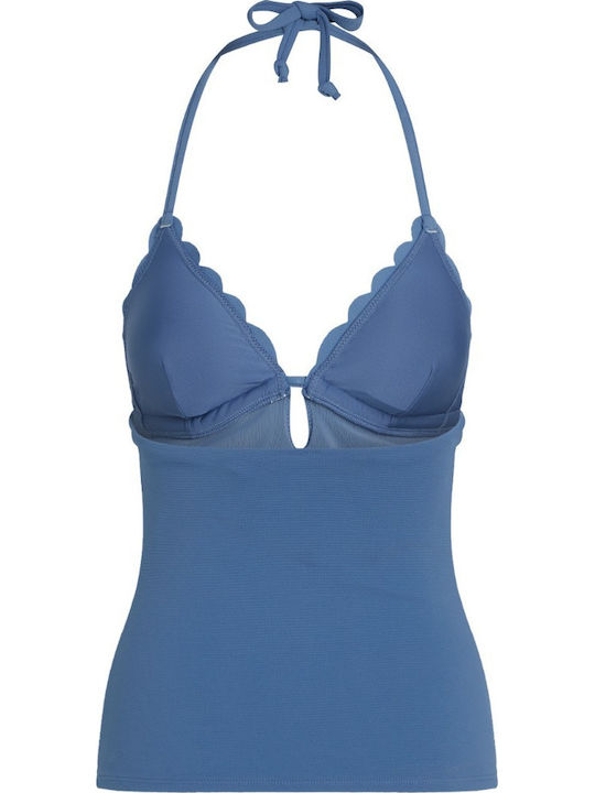 Scallop Blue Bikini Top