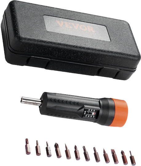 Torque Screwdriver Adjustable Torque 1.13-7.91 Nm 1/4" Chrome Vanadium 12 Bits