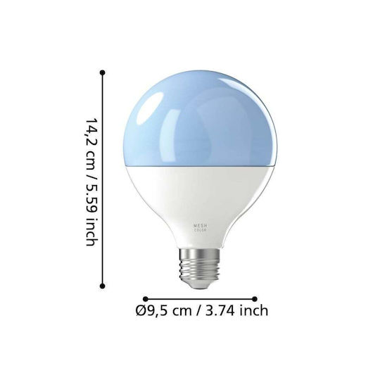 Eglo Smart Λάμπα LED 13.5W για Ντουί E27 και Σχήμα G95 RGB 1300lm