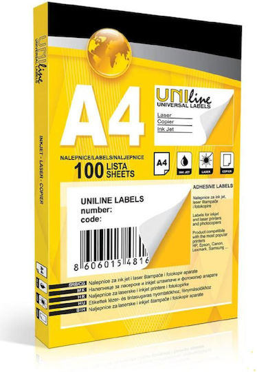 Octopus 100 Self-Adhesive Rectangular A4 Labels 210x297mm