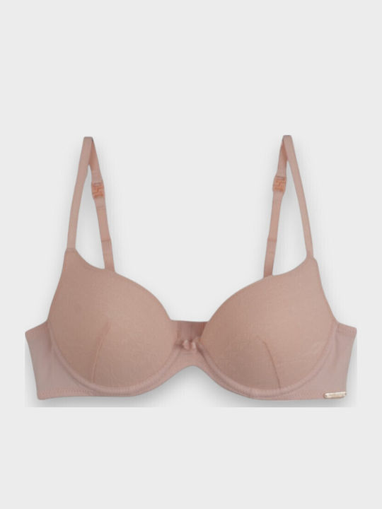 Norddiva Lace Underwear Set with Bra & Brazil Pink