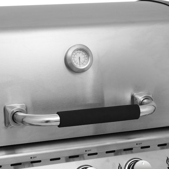 Unimac Premium Gasgrill Gusseisen Rost 80cmx46cmcm mit 5 cm 17.5kW und Seitenbrenner Infrarot