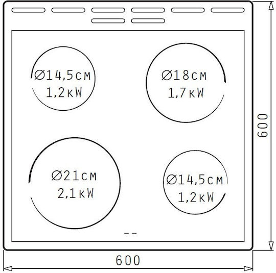 Korting Herd 71Es mit Keramikkochfeldern B60cm. White