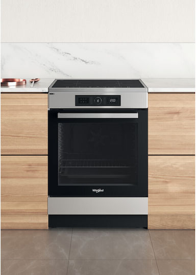 Whirlpool Готварска печка 83лт с индукционни котлони Ш60см. Inox