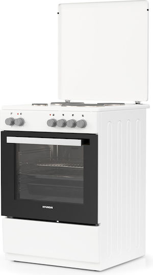Hyundai Herd 69Es mit Emailkochfeldern B60cm. White