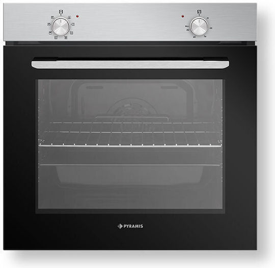 Pyramis PO78010008SIX + PHC62410FMB Φούρνος άνω Πάγκου 78lt με Κεραμικές Εστίες Π59.5εκ. Inox