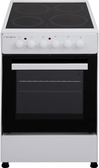 Crown Cooker 47lt with Ceramic Hobs W50cm. White