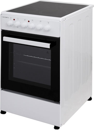Crown Cooker 47lt with Ceramic Hobs W50cm. White