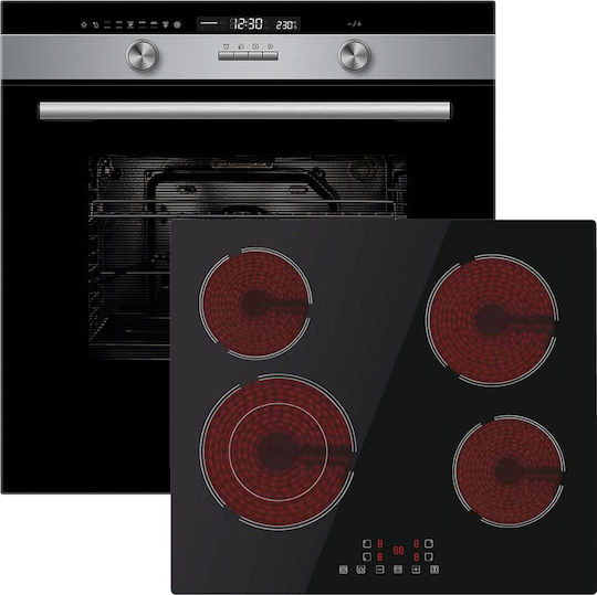 Davoline BPDX 6012BL + BVC6005 Φούρνος άνω Πάγκου 72lt με Κεραμικές Εστίες Π59.5εκ. Μαύρος