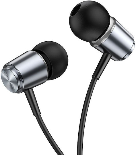 Hoco M108 In-ear Handsfree Ακουστικά με Βύσμα 3.5mm Metal Gray
