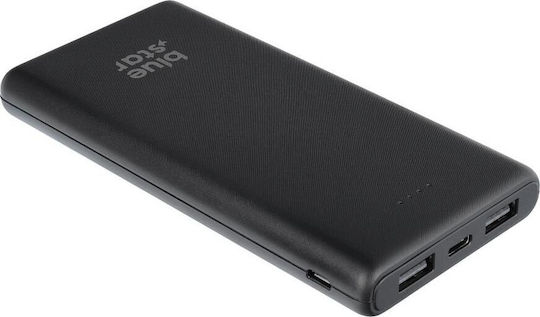 Blue Star W1086 Power Bank 10000mAh με 2 Θύρες USB-A και Θύρα USB-C Μαύρο