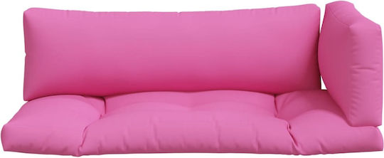 vidaXL Waterproof Sofa Cushion Palette with Backrest Pink 3 Pieces
