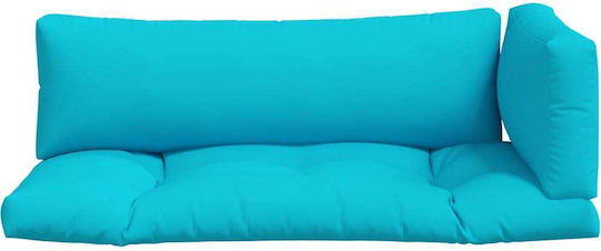 vidaXL Waterproof Sofa Cushion Palette with Backrest Turquoise 3 Pieces