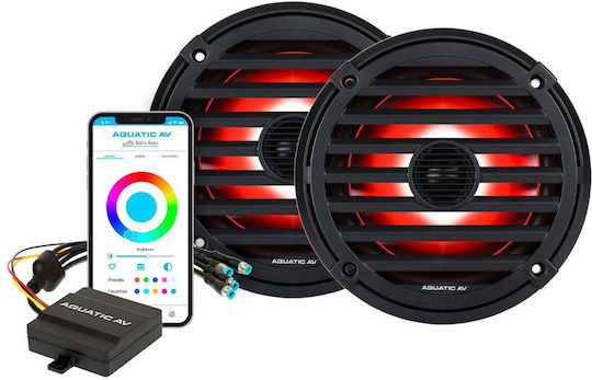 Eval Сет Морски Говорители Elite 6.5 RGB Водоустойчиви 6.89" с 120W RMS Черен