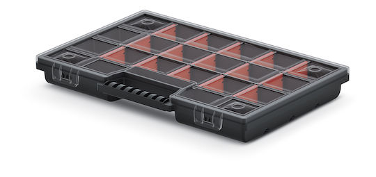 Prosperplast Ταμπακιέρα Εργαλείων 21 Θέσεων Μαύρη 29x19.5x3.5εκ.
