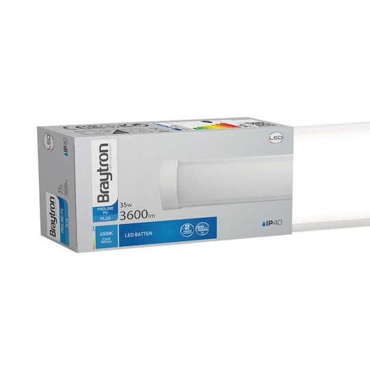 Braytron Φωτιστικό Πάγκου Κουζίνας LED 36W Ψυχρό Λευκό 120εκ.