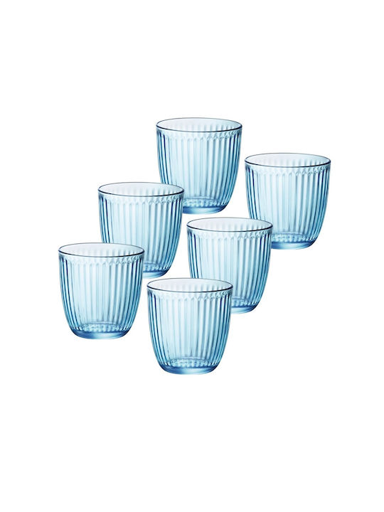 Bormioli Rocco Line Σετ Ποτήρια Νερού από Γυαλί Μπλε 290ml 6τμχ