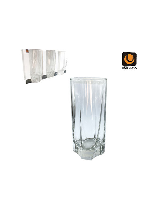 Uniglass Shine Set of Glasses Water made of Glass 360ml 3pcs
