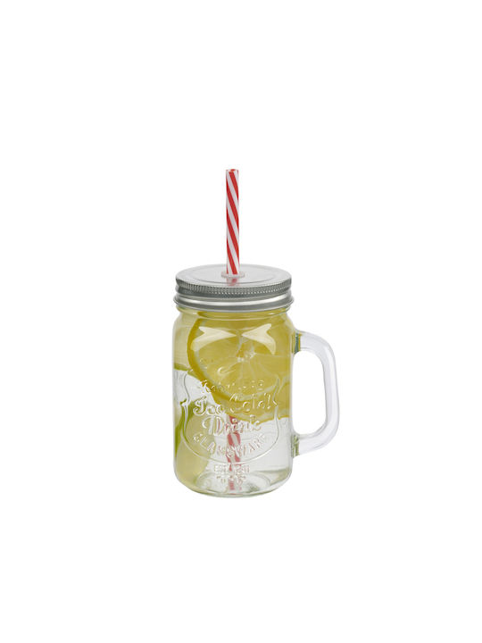 Alpina Appliances Set Gläser Cocktail/Trinken aus Glas mit Strohhalm 1000ml 4Stück