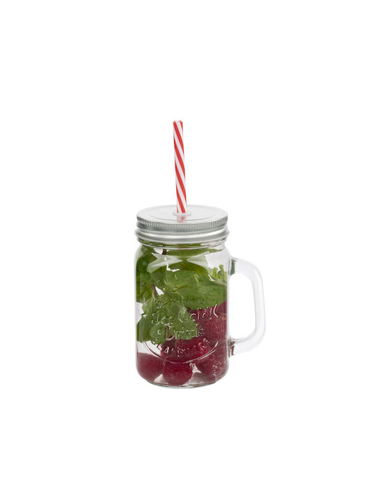 Alpina Appliances Set Gläser Cocktail/Trinken aus Glas mit Strohhalm 1000ml 4Stück