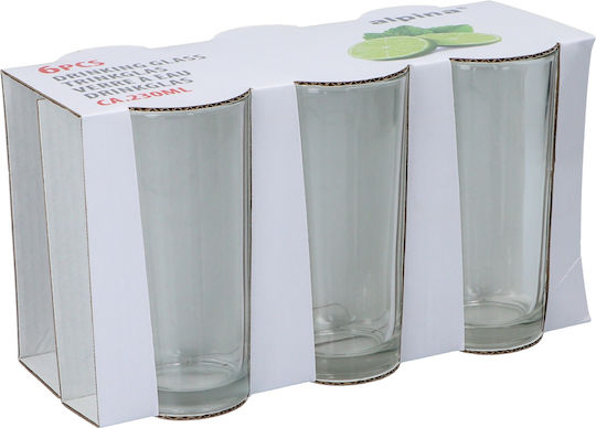 Alpina Appliances Σετ Ποτήρια Νερού από Γυαλί 230ml 6τμχ