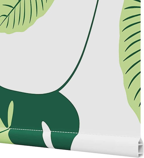 Vidaxl Perdea de Duș Rulou 130x240 cm Lățime Material 126 cm Verde