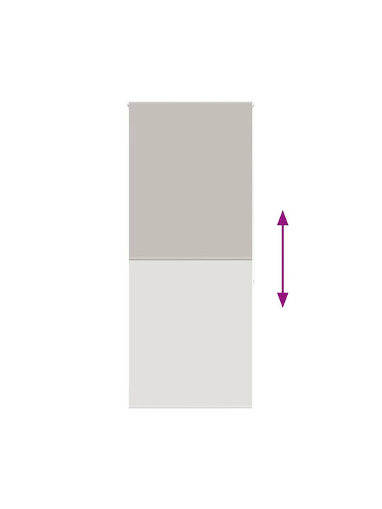 Vidaxl Duschvorhang Rolle 90x240 cm Stoffbreite 86 cm Grau