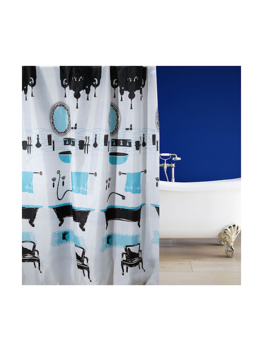 Bathitems Душ завеса Тъканна 180x200см Синя